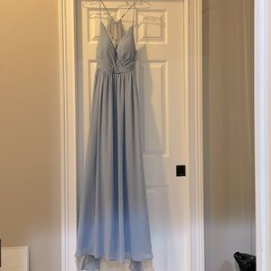 Azazie Evelin size A4 dusty blue worn once